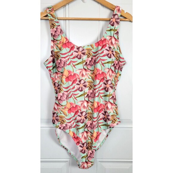 Nicole Miller Floral One Piece Swimsuit Size XL - Picture 1 of 6